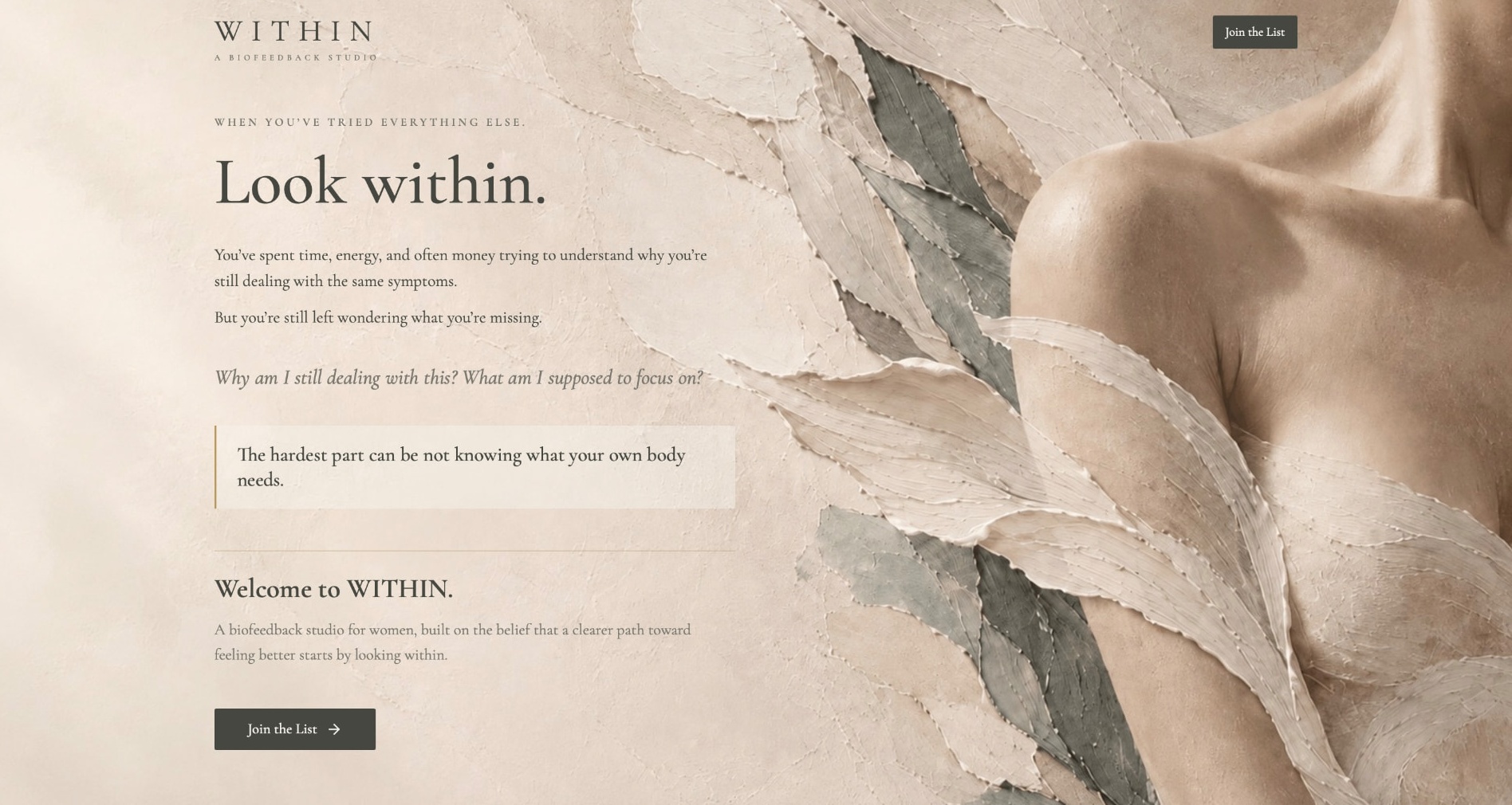 WITHIN desktop homepage
